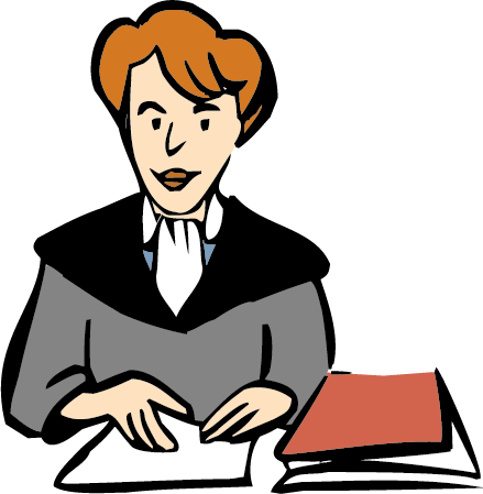 Juristin Diese Frau hat Recht studiert. Sie ist Richterin oder Anwältin oder Staats-Anwältin.